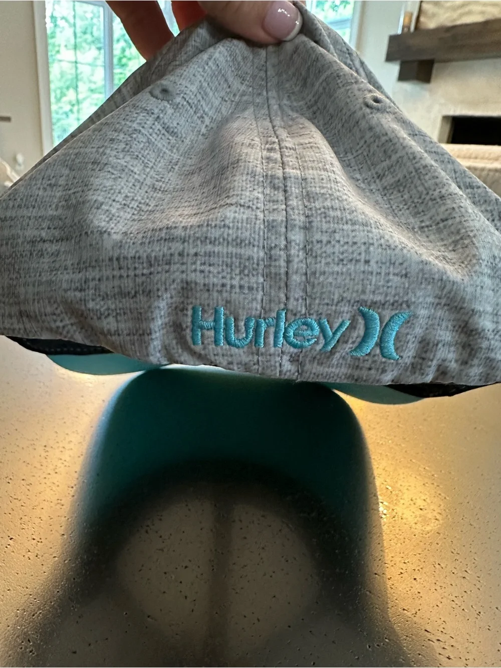 Nike Dri-Fit Hurley Gray Heathered Cap with Teal Trim